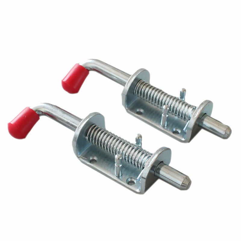 X-Haibei 2 Pcs Trailer Spring Latch Pin, 1/2 inch Barrel Bolt Spring Loaded Silver Latch Heavy Duty for Ramp Door Fence RV - Image 1